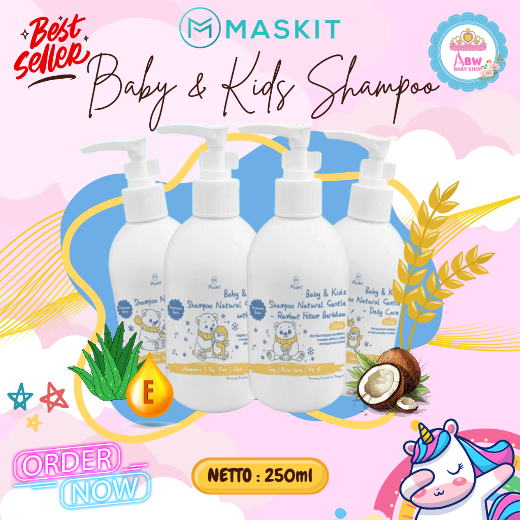 Jual Maskit Baby & Kids Shampoo Natural Gentle Hair Wash 250ml Shampo ...