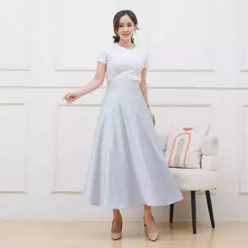 Audy Skirt Korean Loose Maxi Skirt Rok Wanita Lilit Satin Valvet Rok Flare Wanita Rok Basic