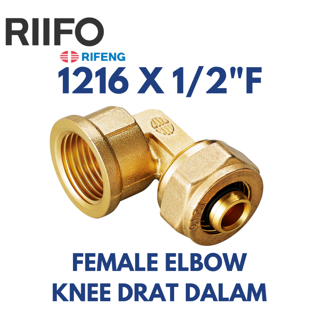 Jual RIFENG PAP Female Elbow 1216 X 1/2 Inch F RIIFO PEX AL PEX Knee ...