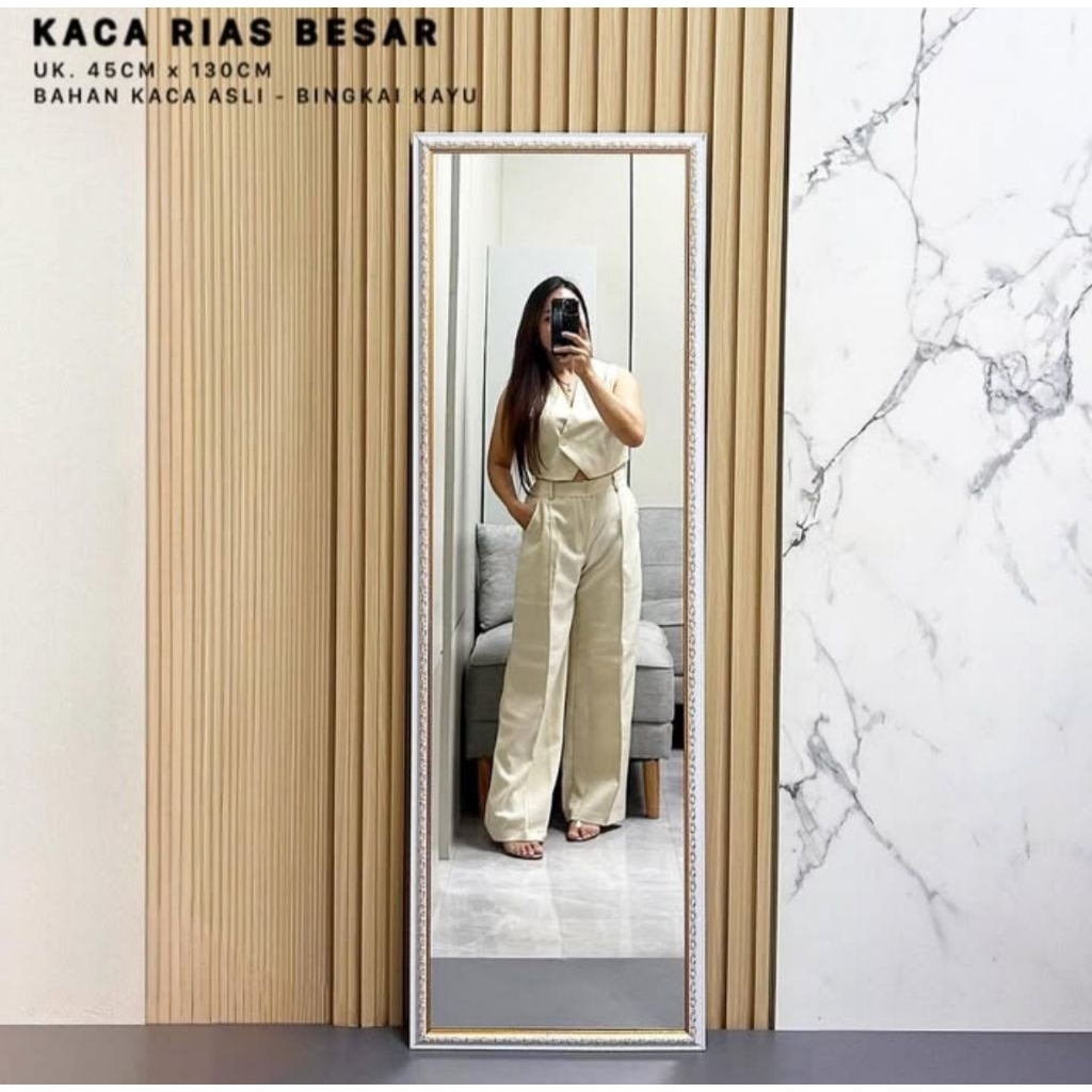 Jual Cermin Kaca Rias Jumbo Full Body 45 x 130 cm | Shopee Indonesia