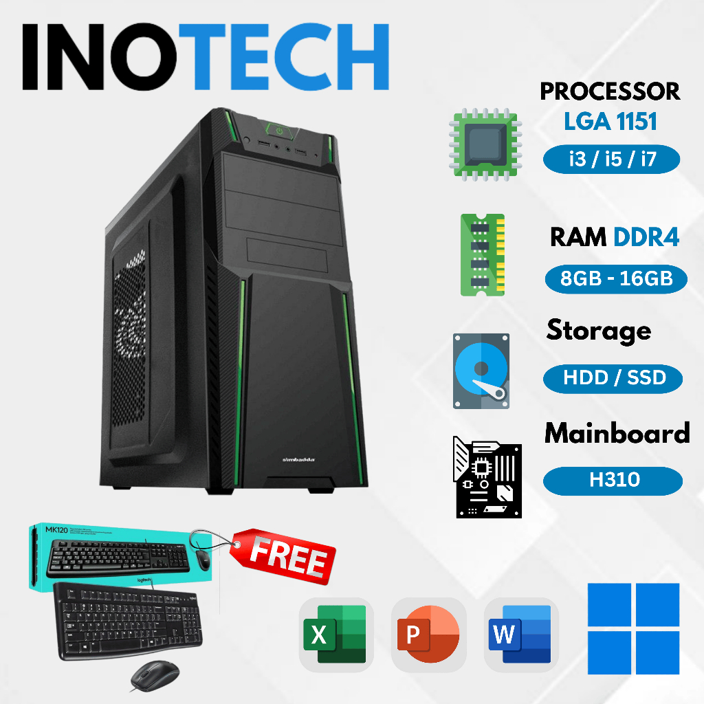 Jual PC Rakitan Intel Core i3 i5 i7 Gen 9 | RAM 8GB 16GB | SSD 128GB ...
