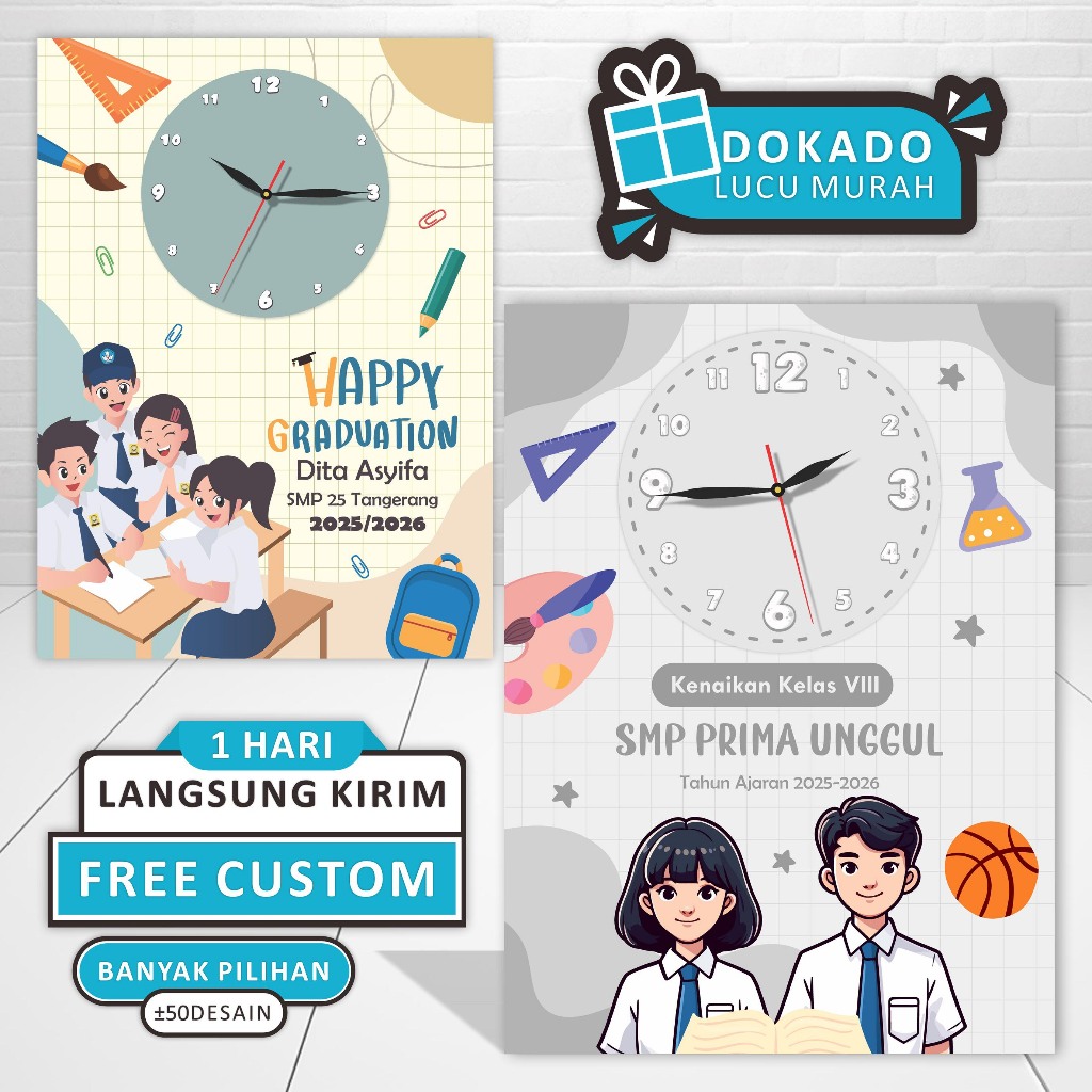 Jual DOKADO Murah Lucu - Jam Meja Keren Custom Tulisan Graduation Kado ...