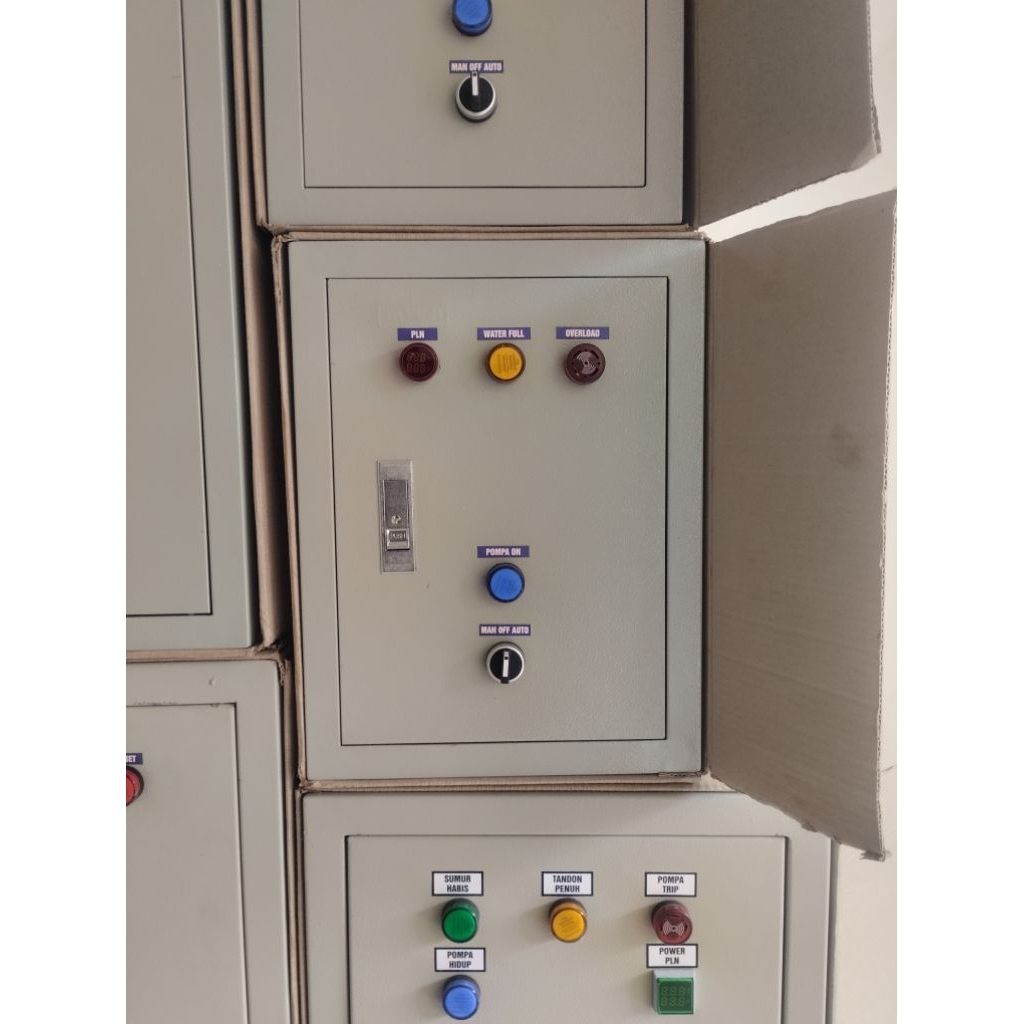 Jual panel otomatis pompa submersible 1hp plus kapasitor,2 wlc omron ...