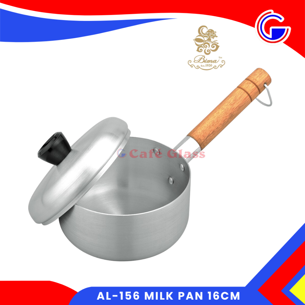 Al-156 Milk Pan 16Cm - Panci Susu Aluminium Gagang Kayu - Panci Sauce Pan - Bima Original