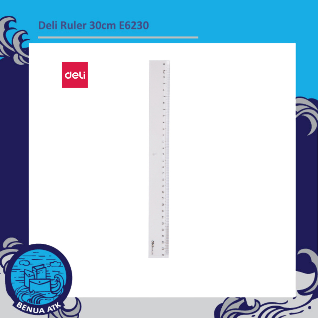 Jual DELI Ruler / Penggaris Plastik Transparant 30cm E6230 (1pcs ...