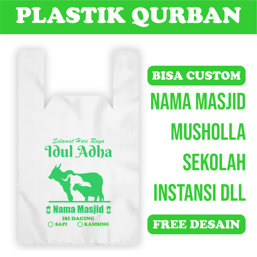 Jual Isi 100 Plastik Idul Adha Custom, Plastik Idl Adha, Plastik ...