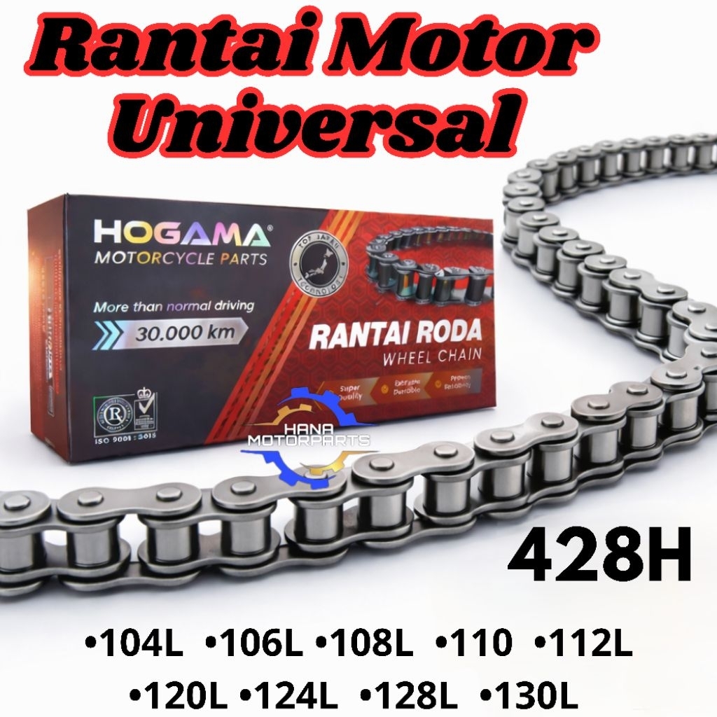 Jual Rantai Motor 428H 106 104 108 112 120 124 128 130 Rantai roda ...