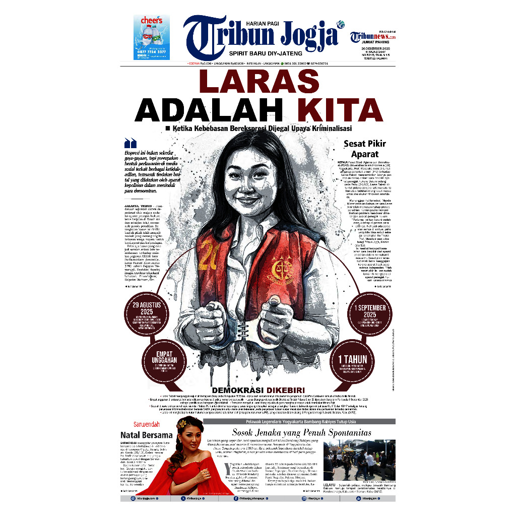 Jual Koran TRIBUN JOGJA 26 Desember 2025 (Laras adalah Kita) | Shopee ...