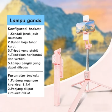 Valore 170CM Tongsis Tripod Bluetooth Selfie Stick Stainless Steel Tongsis Multifungsi Remote