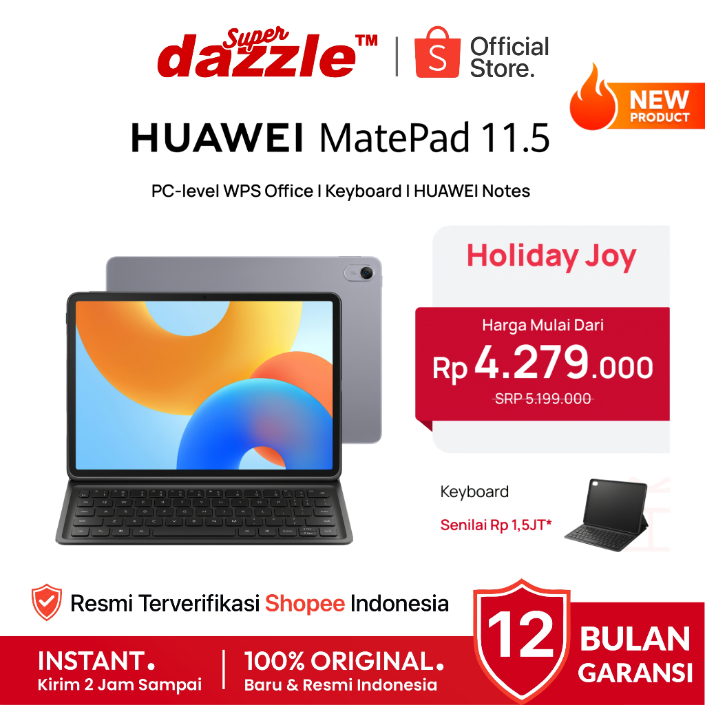 Jual Tablet HUAWEI Matepad 11.5 6/128 GB WiFi Only Original Resmi ...