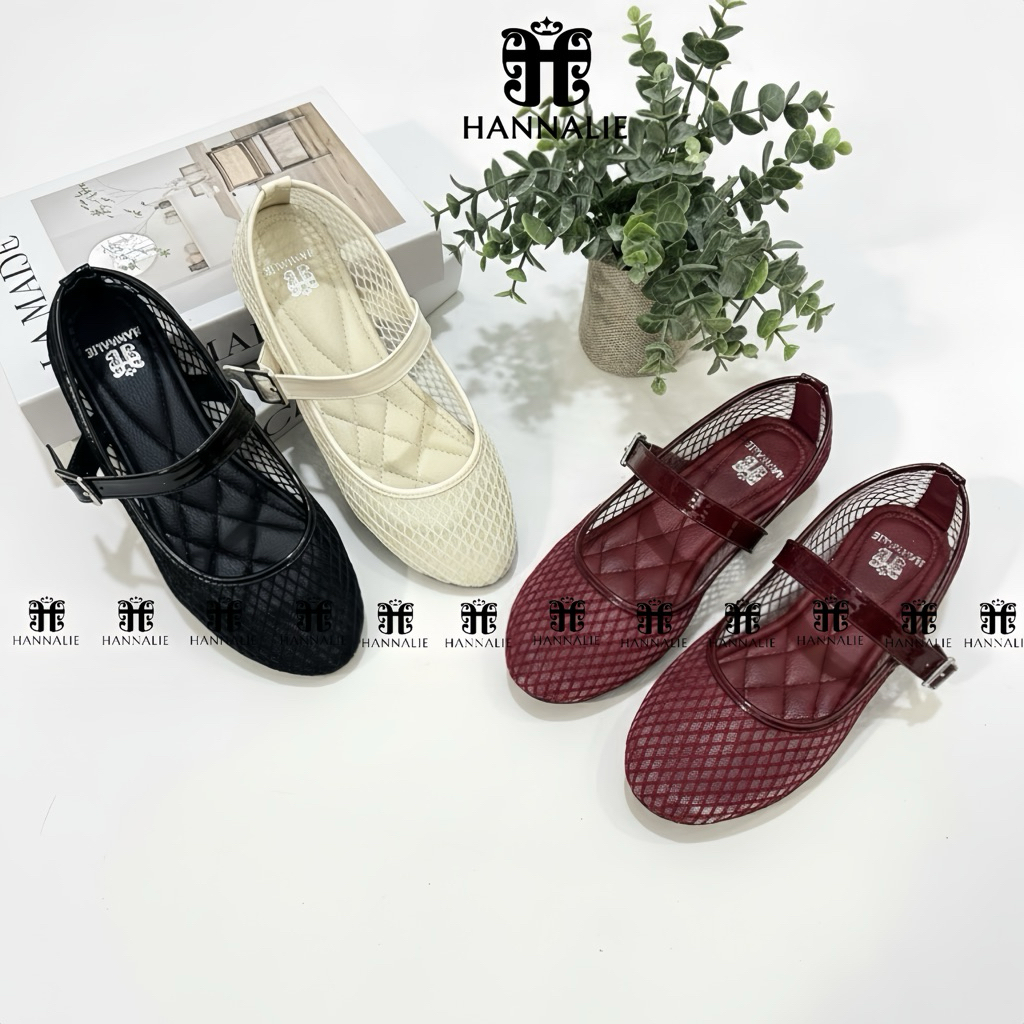 Jual Sepatu Flatshoes Wanita Model Jaring Tali Ban Satu Terbaru Casual ...