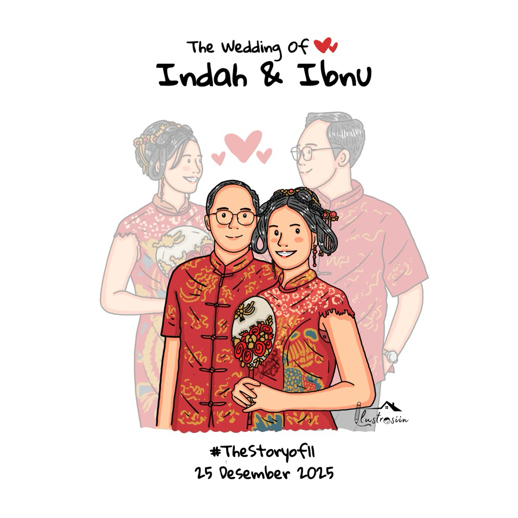 Jasa Ilustrasi Digital ( Model Gabungan ) Free Tulisan