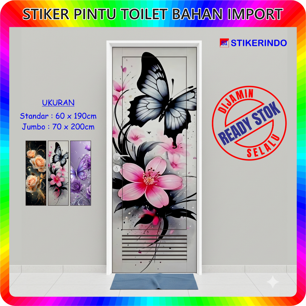 Jual Sticker Pintu Kamar Mandi / Sticker Pintu Toilet / Stiker Pintu WC ...