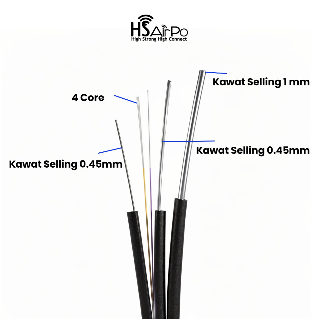 Jual HSAirPo Kabel Dropcore FO 1000M 1 Core 3 Seling FTTH Drop Wire ...
