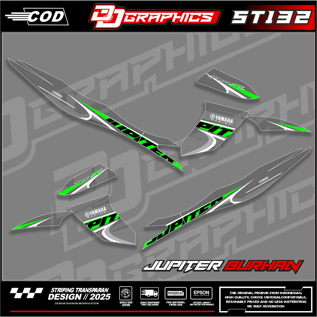 Jual DD 132 STRIPING STICKER TRANSPARAN JUPITER Z OLD BURHAN VARIAN UV ...