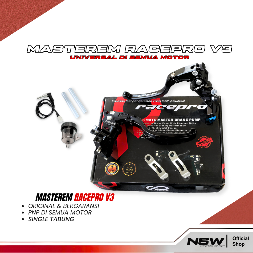 Jual MASTER REM RACEPRO V3 Single Tabung Vario 125 Beat Mio scoopy 1SET ...