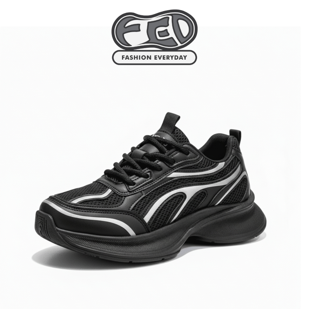 Jual FED Sepatu Shadow Black Sneakers Pria Kasual Hitam Keren Nyaman ...