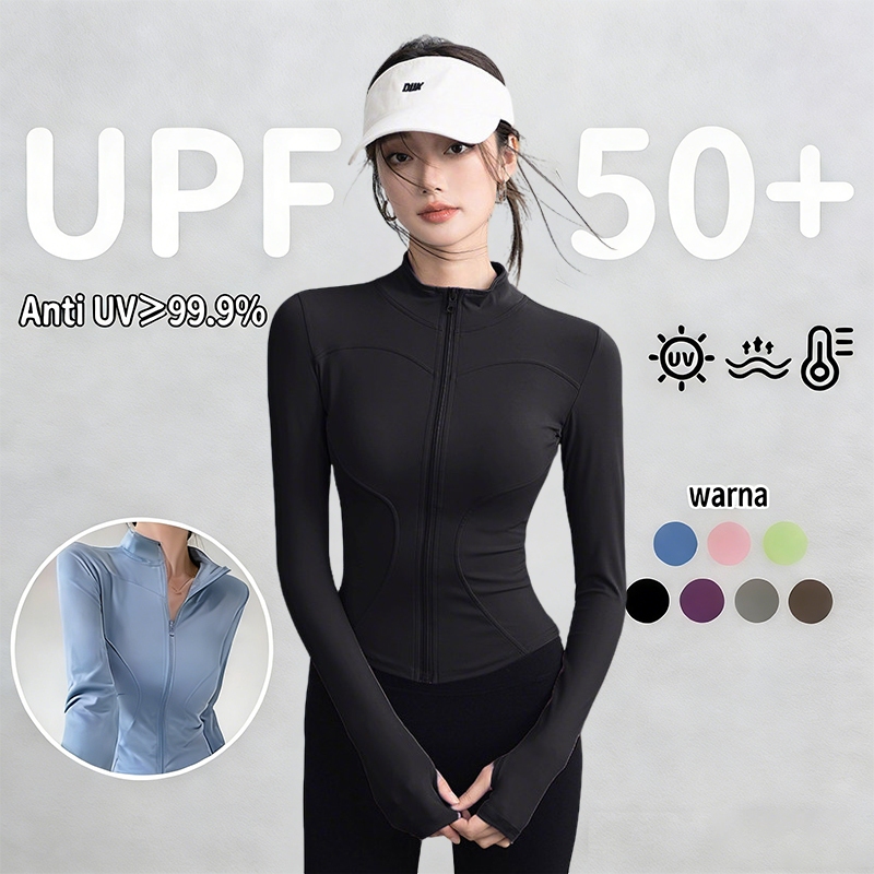 Jual jaket olahraga wanita Jaket Sport Wanita Anti-UV UPF 50+ | Slim ...
