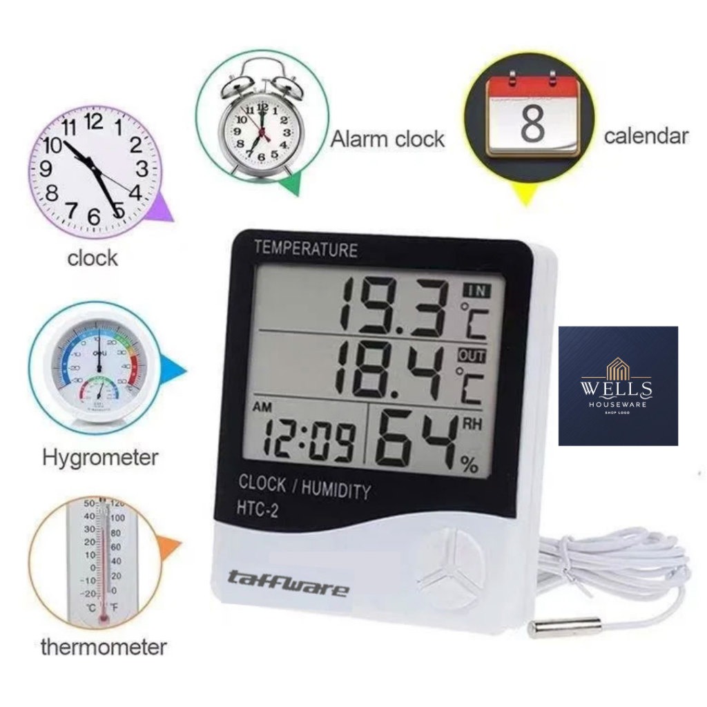 Jual Wells Houseware - Taffware Termometer Digital Humidity - Pengukur ...