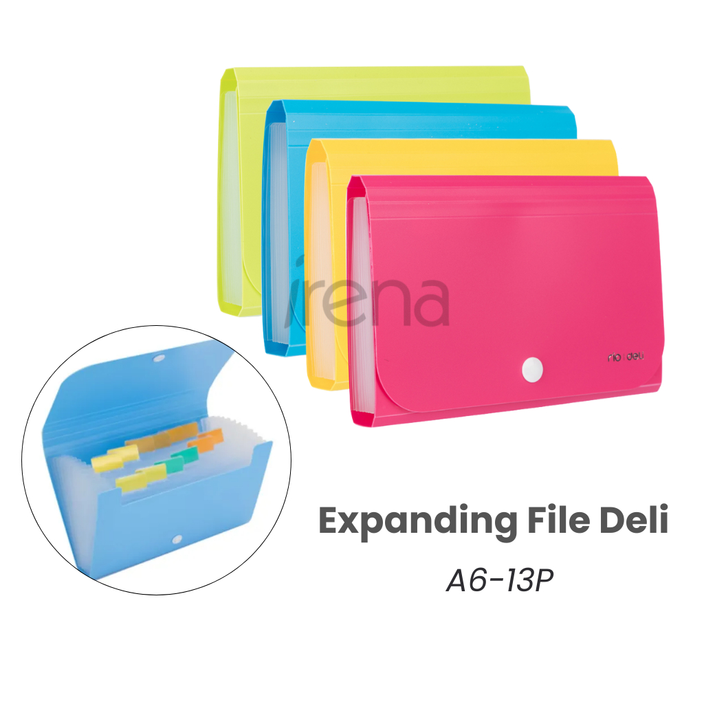 Jual DELI Expanding File A6-13P / Map Dokumen Sekat A6 | Shopee Indonesia