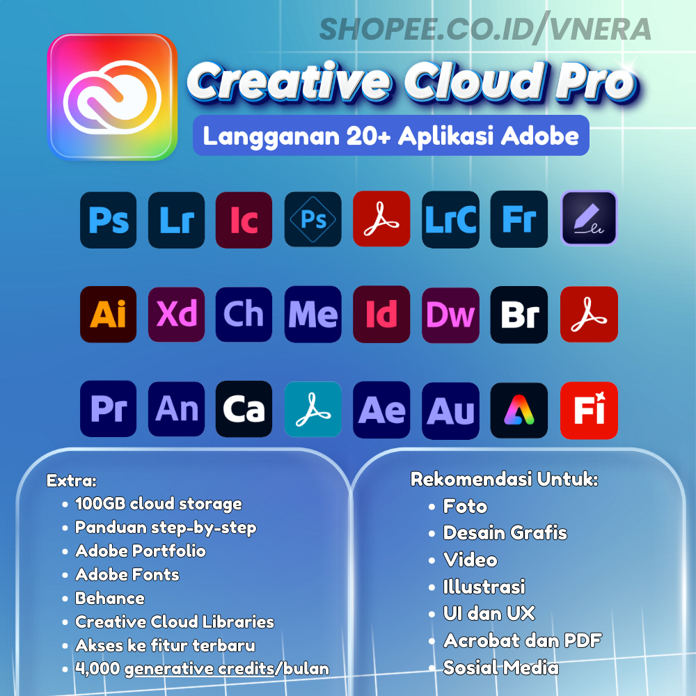 Jual Adobe Creative Cloud - All Apps & Generative AI - 100% Garansi ...