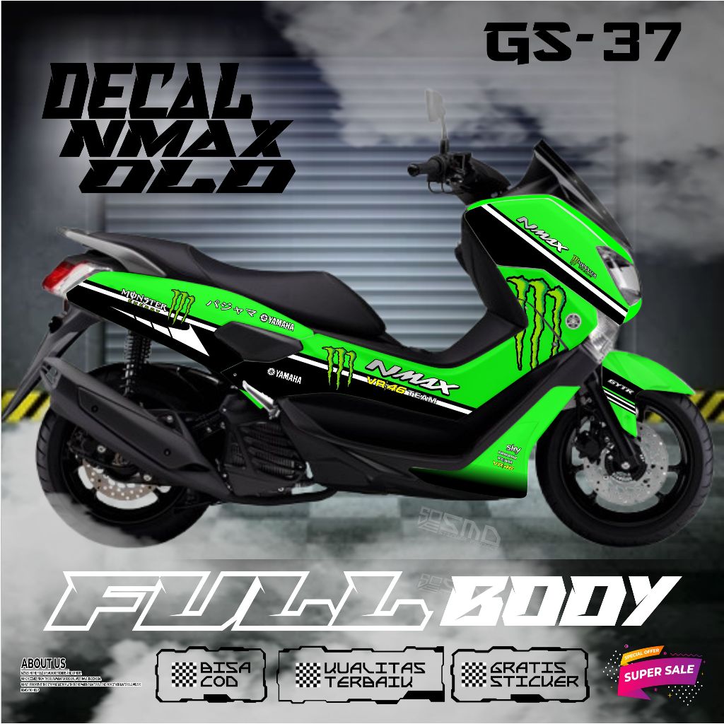 Jual DECAL STICKER CUSTOM STRIPING FULL BODY YAMAHA NMAX OLD 155 MOTIF ...