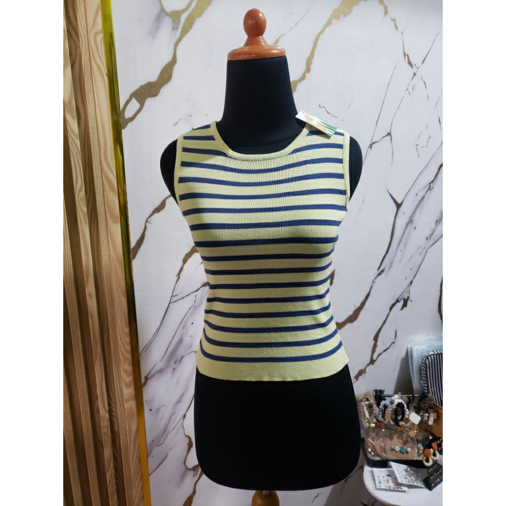 Jual singlet top salur kuning biru tua dan biru putih | Shopee Indonesia