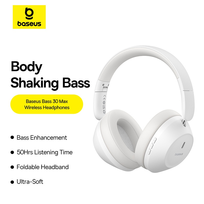 Jual Baseus Bass 30 Max Wireless Headphone Earphone 50 Jam Super Bass ...