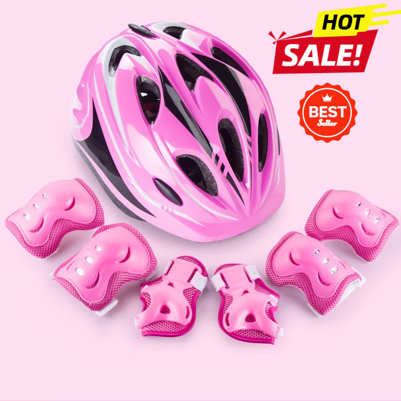 Jual COD 7PCS Helm Deker Sepeda Anak Alat Pelindung Sepatu Roda Alat ...