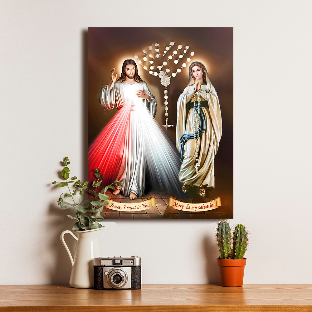 Jual Poster Yesus Bunda Maria Kerahiman Hiasan Dinding Rohani Dekorasi ...