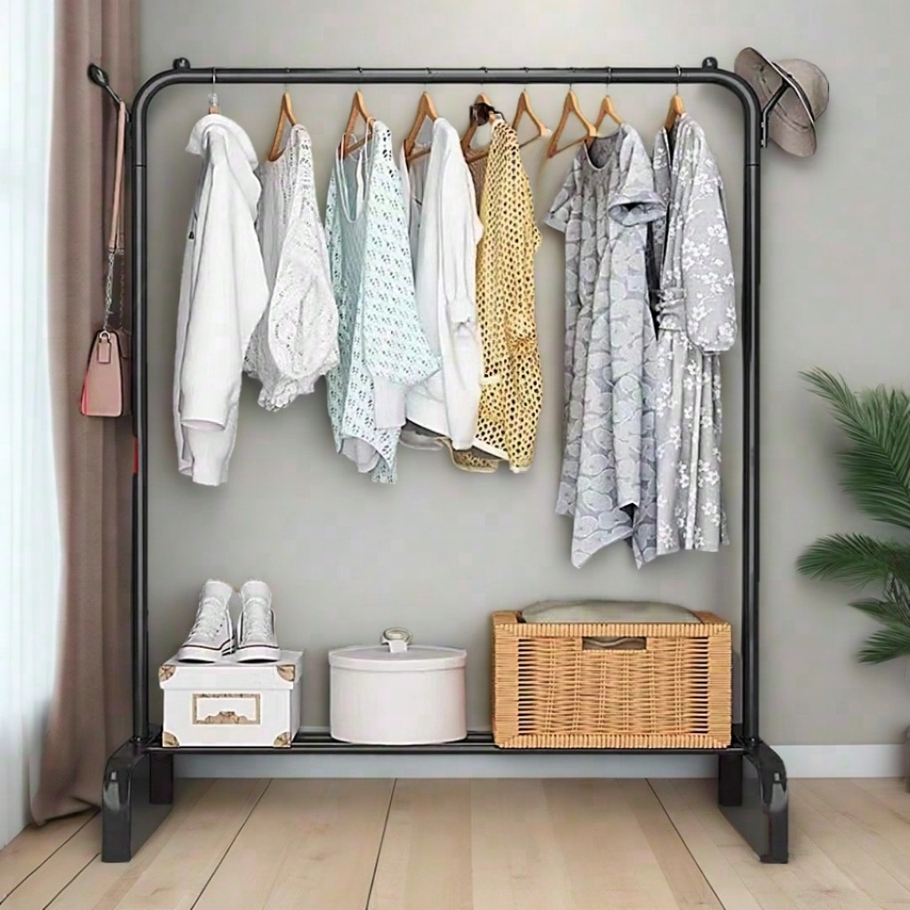 Jual Tiang Hanger Single Stand Besi Kuat Display Butik Gawangan ...