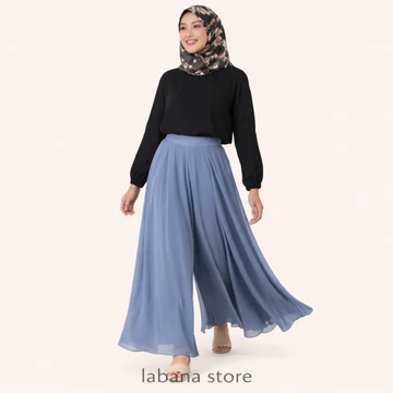 Kulot Lebar Sakura Polos Karet Belakang Kulot Payung Bahan Jatuh Big Size Bawahan Wanita Casual