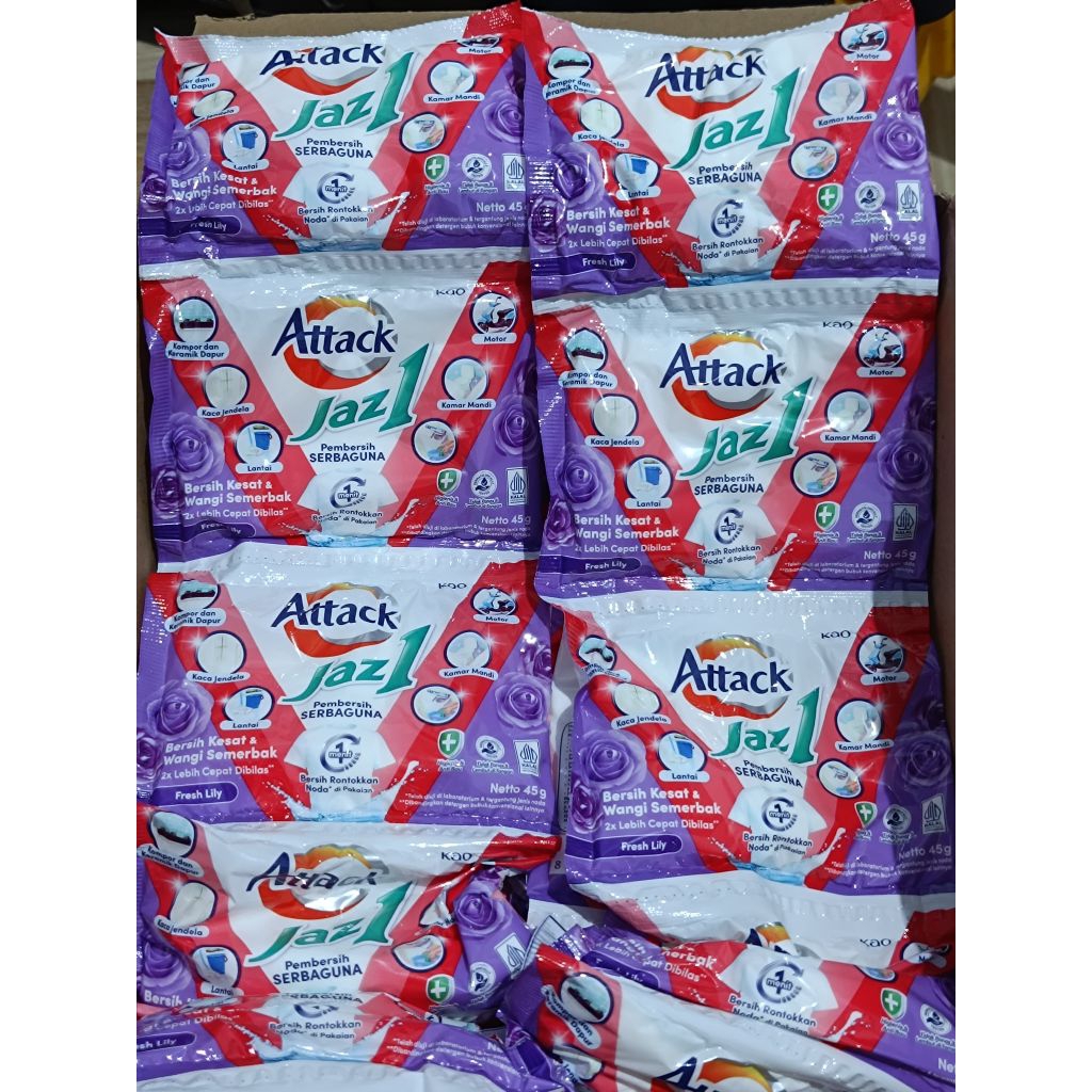 Jual Deterjen Bubuk Attack Jazz 1 Renceng Isi 6 Sachet - Perontok Noda ...