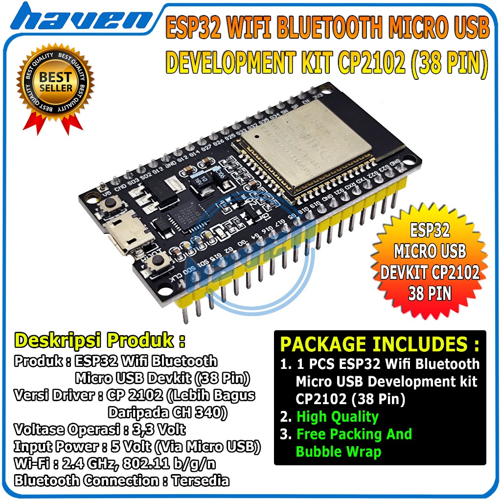 Jual ESP32 ESP-32 Wifi Bluetooth IOT ESP-32S Development Board 38 Pin ...