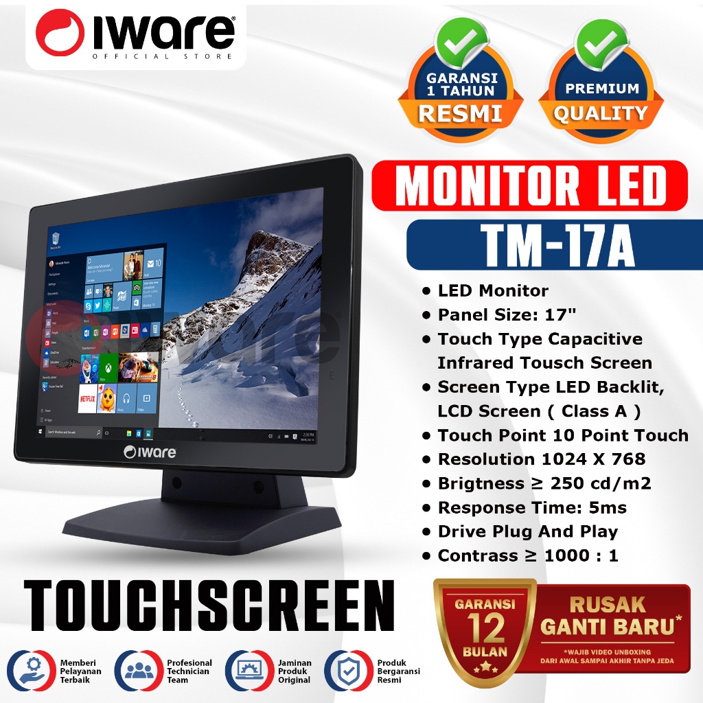 Jual Iware Led Monitor TM-17A Touchscreen 17