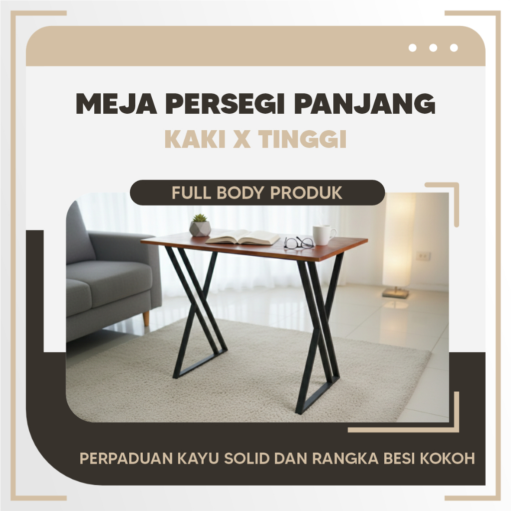 Jual MEJA RAKIT - MEJA KAYU PORTABLE KAKI BESI X TINGGI 75 CM | Shopee ...
