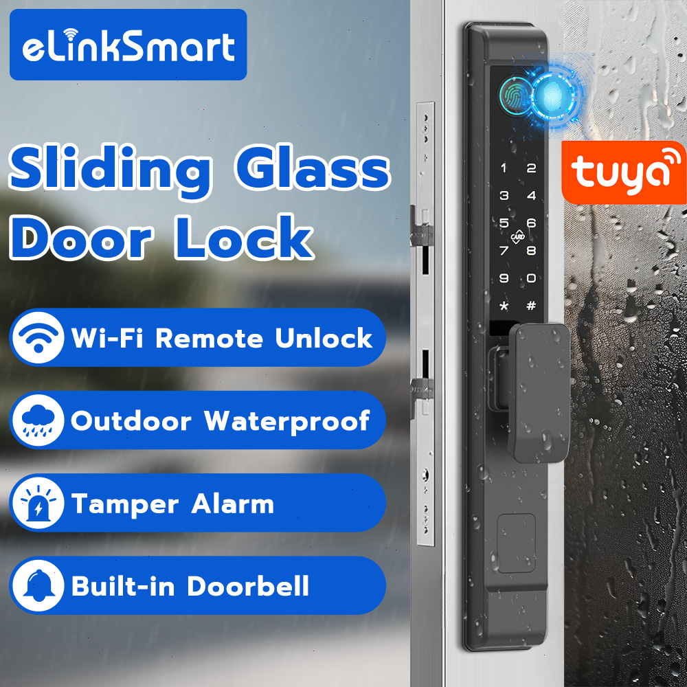 Jual Sliding Glass Door Lock, Smart Fingerprint Code Keypad RFID Remote ...