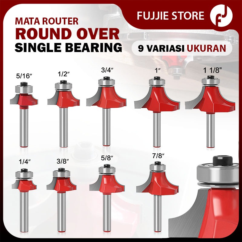 Jual Mata Router Trimmer Radius Round Over Bit - Profil Edging Corner ...