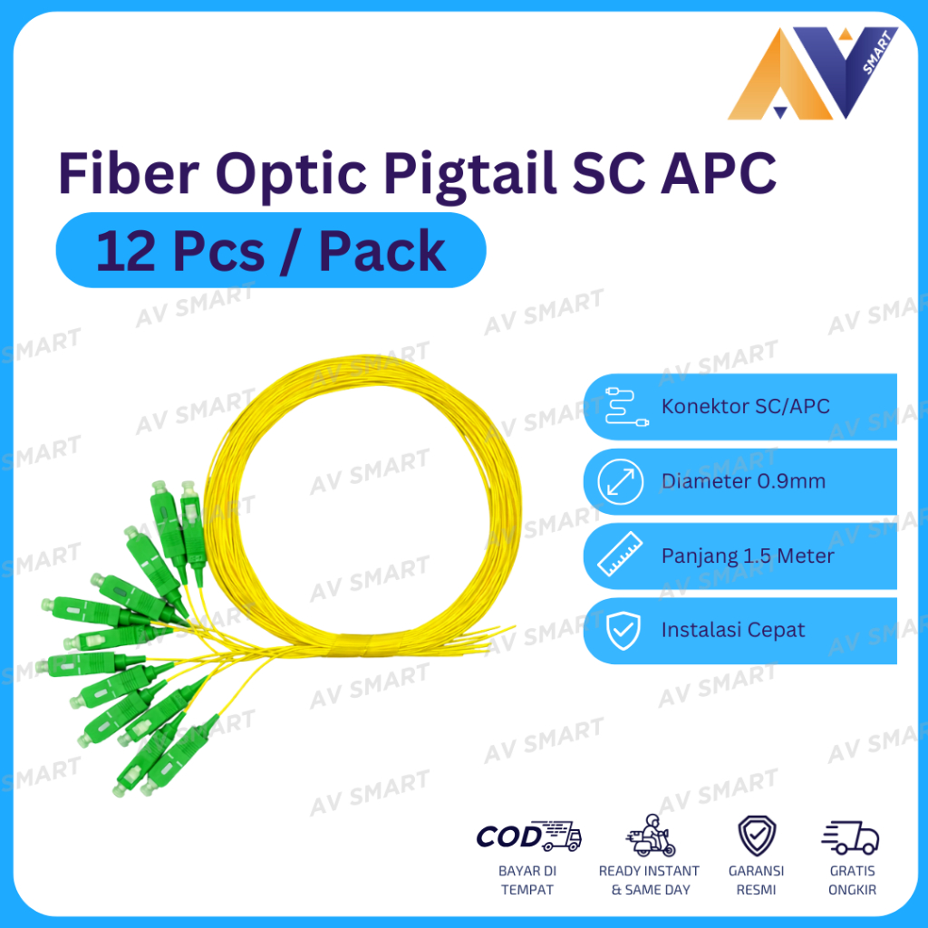 Jual Pigtail Fiber Optik SC APC 0.9 mm Kabel FO Fiber Optic Pigtail 1.5 ...