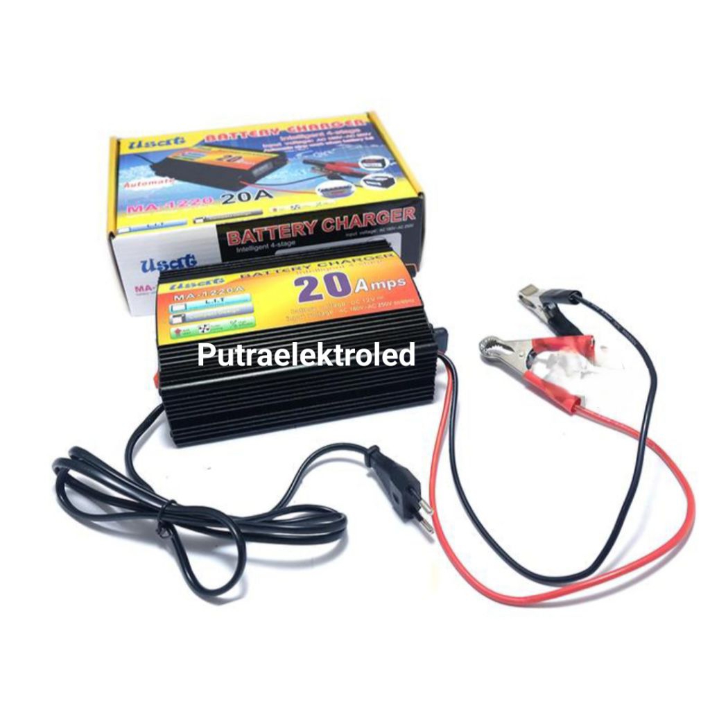 Jual Charger Aki 12 Volt 20 Amper Usat ORI / Charjer Aki 20A Otomatis ...