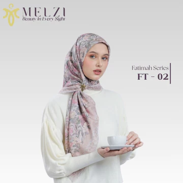 Melziscarf (FATIMAH SERIES) Premium Scraf Motif Voal Square Hijab Segi Empat Motif By MELZI