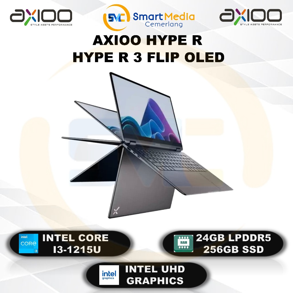 Jual AXIOO HYPE R 3 FLIP - Intel I3-1215U - 24GB - 256GB - 14