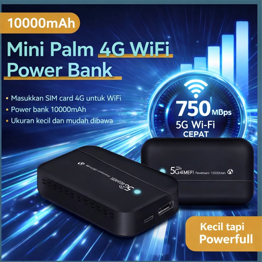 SMARTCOM - 2 in 1 Modem Wifi 4G LTE sekaligus Power Bank SM100 10.000mAh Super Speed