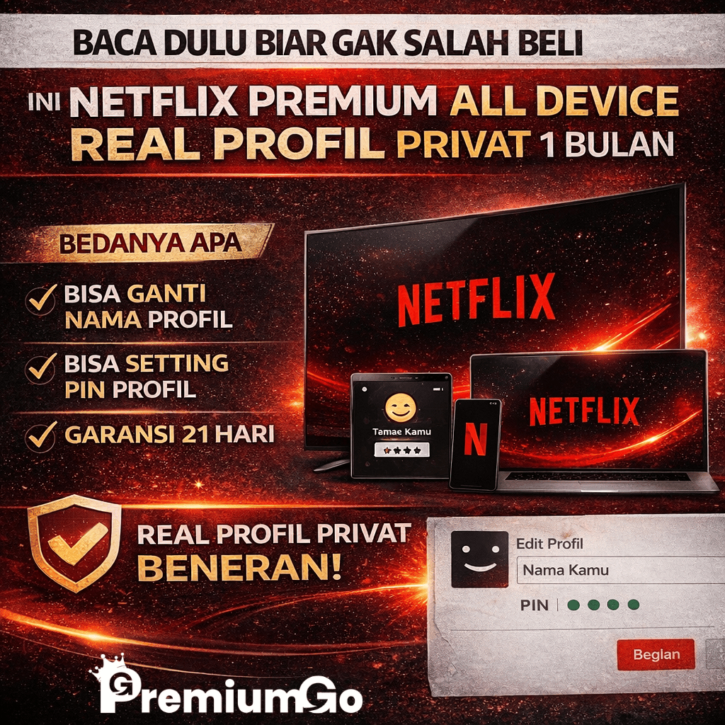 Jual Netflix Premium All Device Profil Privat 1 Bulan Bisa Ganti Nama ...