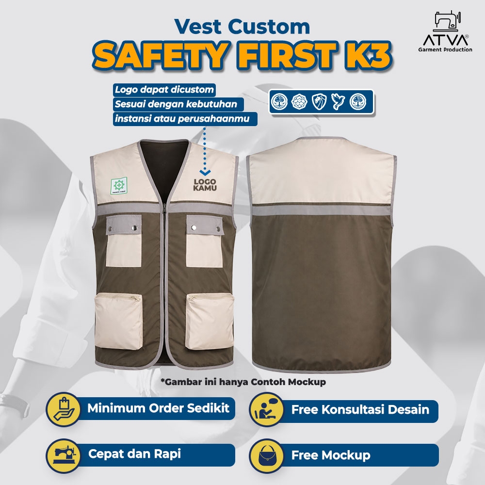 Jual Rompi Vest SAFETY First K3 Keselamatan Kerja Tactical Lapangan ...