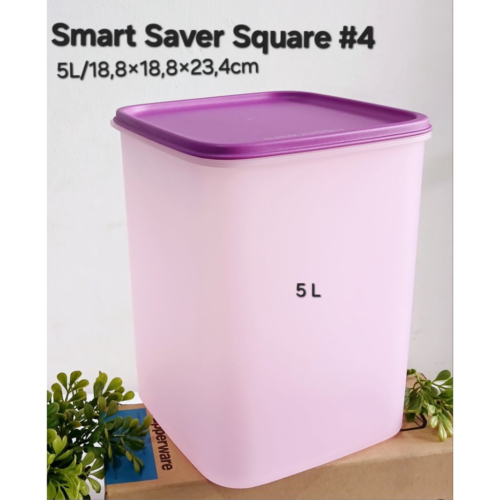 Jual Tupperware Toples Smart Saver Square #4 kapasitas 5 Liter