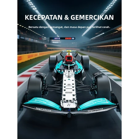Mainan Balok Susun Mobil Balap F1, Model Mobil Sport yang Dapat Diupgrade ke Versi Remote Control