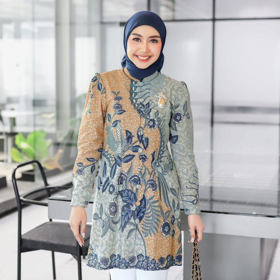 Jual DARYANI Tunik Batik Wanita Modern Batik Kerja Kantor Wanita ...