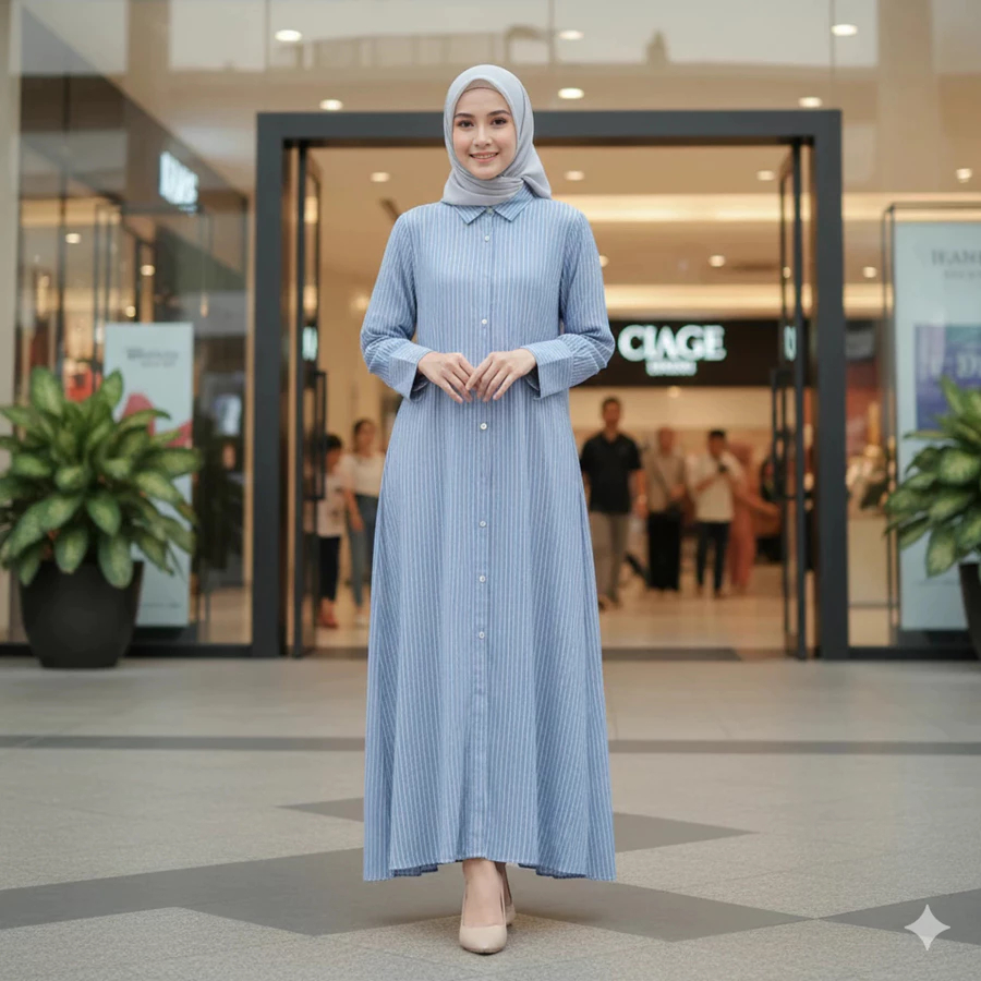 HS | Emma Dress Gamis Muslim Bahan Mikro salur Nyaman Bumil & Busui Friendly