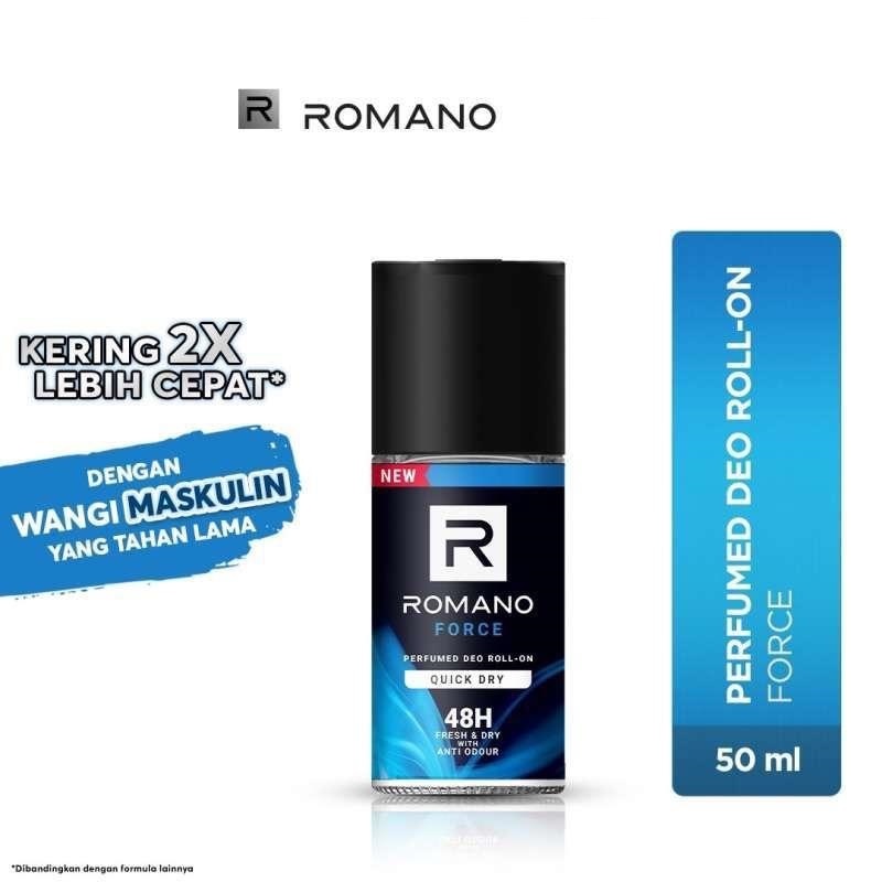 Jual ROMANO DEO ROLL ON FORCE 50 ML TAHAN 48 JAM | Shopee Indonesia